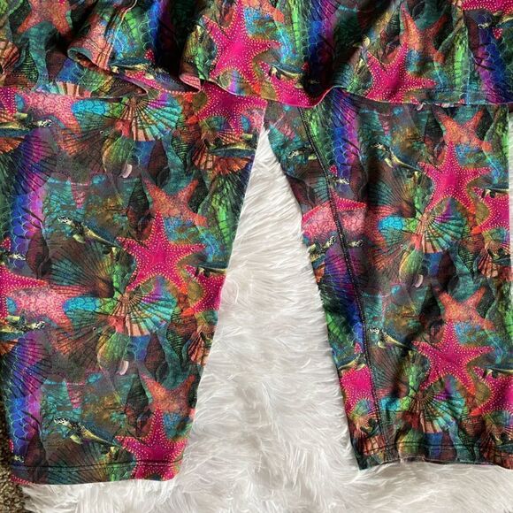 Donajo Modest Skirted Crop Leggings Turtles Starfish Women’s Size 3 Multicolor - Picture 4 of 9